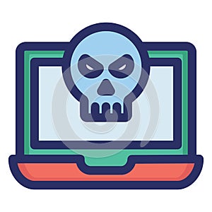 Hacking, laptop Isolated Vector icon which can easily modify or edit