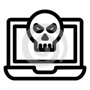 Hacking, laptop Isolated Vector icon which can easily modify or edit