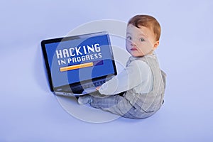 Hacking in progress by a baby