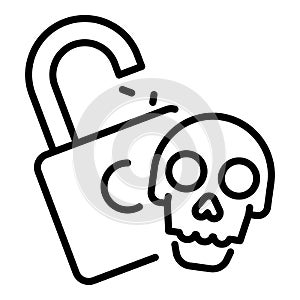 Hacking system icon, outline style