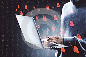 Hacking and theft concept