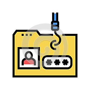 hacking user folder color icon vector illustration