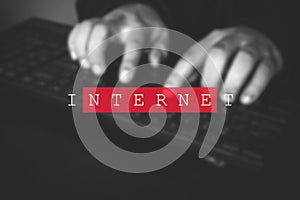 Hacking virus entering in the system. Hacker stealing data