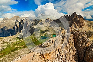 Hackly mountain ridges,Dolomites,Italy photo
