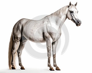 Hackney show horse isolated on white background. Generative AI