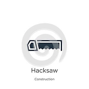 Hacksaw icon vector. Trendy flat hacksaw icon from construction collection isolated on white background. Vector illustration can