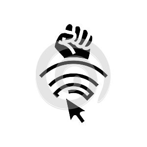 hacktivism cyberpunk glyph icon vector illustration photo