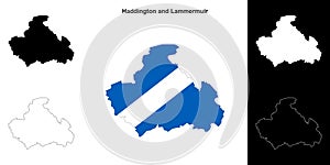 Haddington and Lammermuir outline map