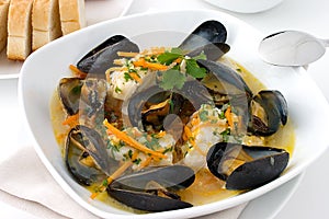 Haddock and mussel stew