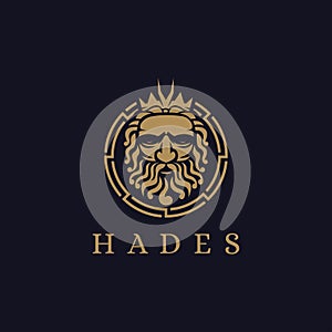 Hades God logo icon illustration vector, Pluto god logo, orkus logo photo