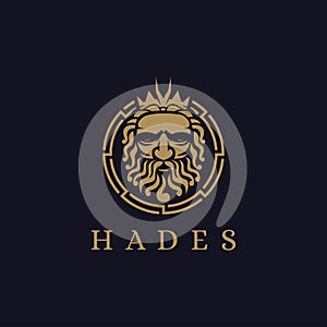 Hades God logo icon illustration vector, Pluto god logo, orkus logo