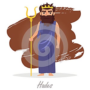 Hades. Greek gods. Vector