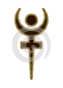 Hades or Pluto Astrology Alphabet Symbol, dwarf planet or planetoid. Old Astrological mystic hieroglyphic sign. Astrological sign