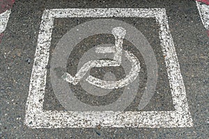 Hadicapped sign in car park