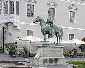 Hadik Andras bronze equestrian statue, Budapest, Hungary