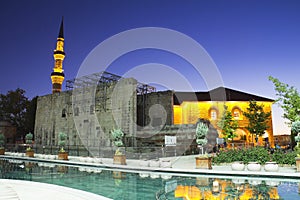 Hadji Bayram Mosque at dusk