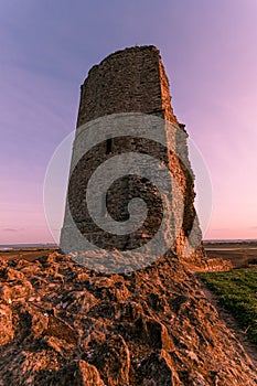 Hadleigh castle at sunset