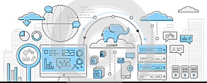 Hadoop Bigdata concept icon web