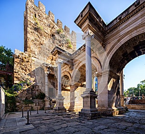 The Hadrian`s Gate in Antalya, Turkey
