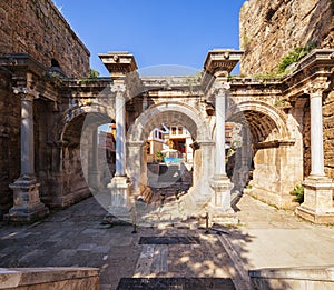 The Hadrian`s Gate in Antalya, Turkey
