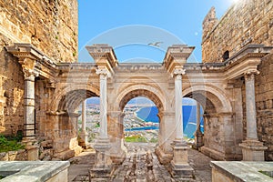 Hadrian`s Gate - entrance to Antalya, Turkey photo