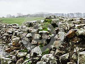 Hadrian`s Wall at Birdoswald, England