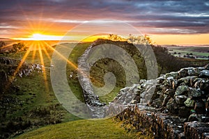 Hadrian`s Wall, Northumberland photo