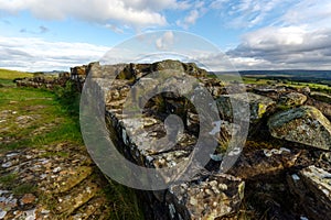 Hadrian`s Wall at Walltown Crags