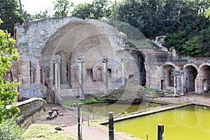 The hadrian villa, adriana is a large roman archaeological complex