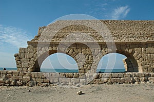 The Hadrianic aqueduct of Caesarea Maritima along Israel's Mediterranean coast