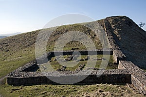 Hadrians wall fort ruins