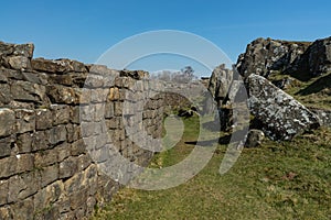 Hadrians wall at Walltown crags Northumberland