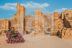 The Hadrien Gate roman avenue in Nabatean city of Petra Jordan
