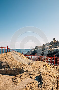 Haedong Yonggungsa Temple with blue ocean in Busan, Korea