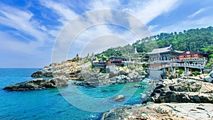 Haedong Yonggungsa Temple and Haeundae Sea in Busan, South Korea