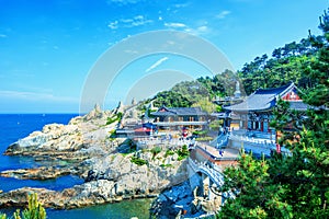 Haedong Yonggungsa Temple and Haeundae Sea in Busan, South Korea