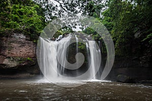 Haewsuwat waterfall at Khao Yai National Park, Thailand.The Wor