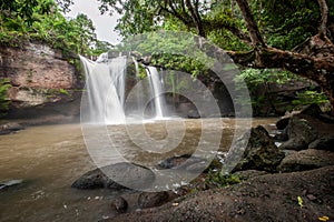 Haewsuwat waterfall at Khao Yai National Park, Thailand.The Wor