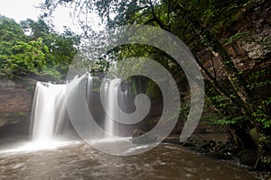 Haewsuwat waterfall at Khao Yai National Park, Thailand.The Wor