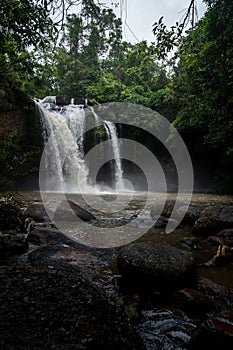 Haewsuwat waterfall at Khao Yai National Park, Thailand.The Wor