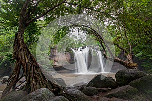 Haewsuwat waterfall at Khao Yai National Park, Thailand.The Wor