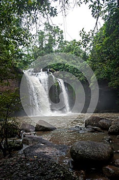 Haewsuwat waterfall at Khao Yai National Park, Thailand.The Wor