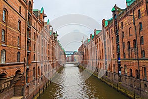 Hafen City canal, Hamburg, Germany