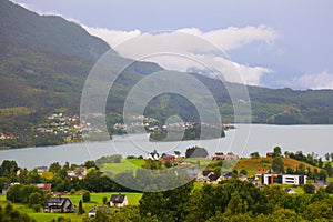Hafslovatnet lake in Sogn og Fjordane, Norway photo
