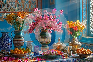 Nowruz, persian new year traditional decorations photo