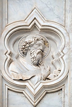 Haggai prophet, relief on the facade of Basilica of Santa Croce in Florence