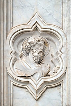 Haggai prophet, relief on the facade of Basilica of Santa Croce in Florence