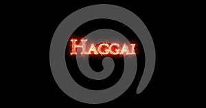 Haggai written with fire. Loop