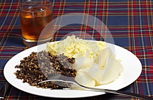 Haggis meal and whisky