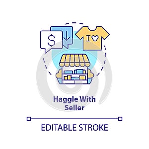 Haggle with seller concept icon